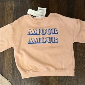 Zara Kids Peach and Blue Amour Sweatshirt